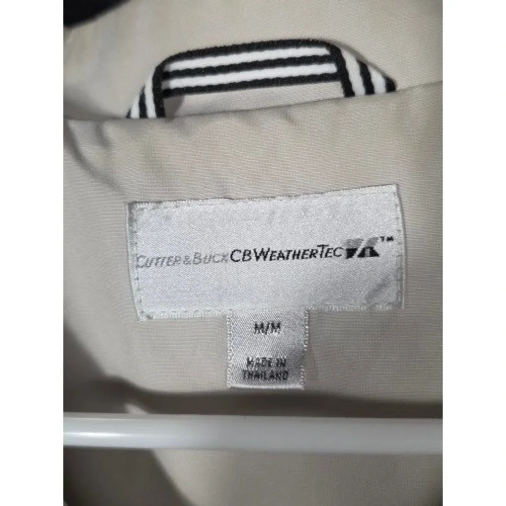 PGA Cutter Buck Mens WeatherTec Golf‎ Jacket Beige Pebble Beach Links Men Sz M